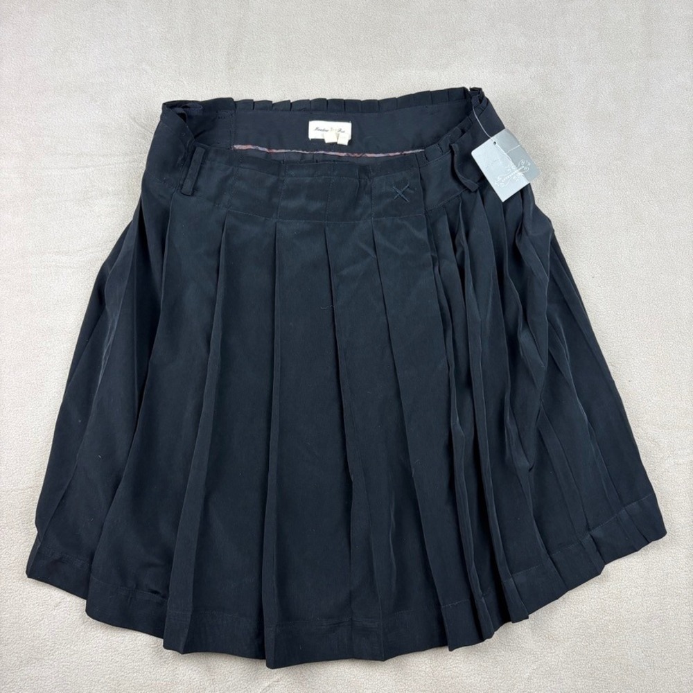 Meadow Rue Anthropologie Pleated Skirt‎ Black Mini UK 8 US 4 EU 36 NWT